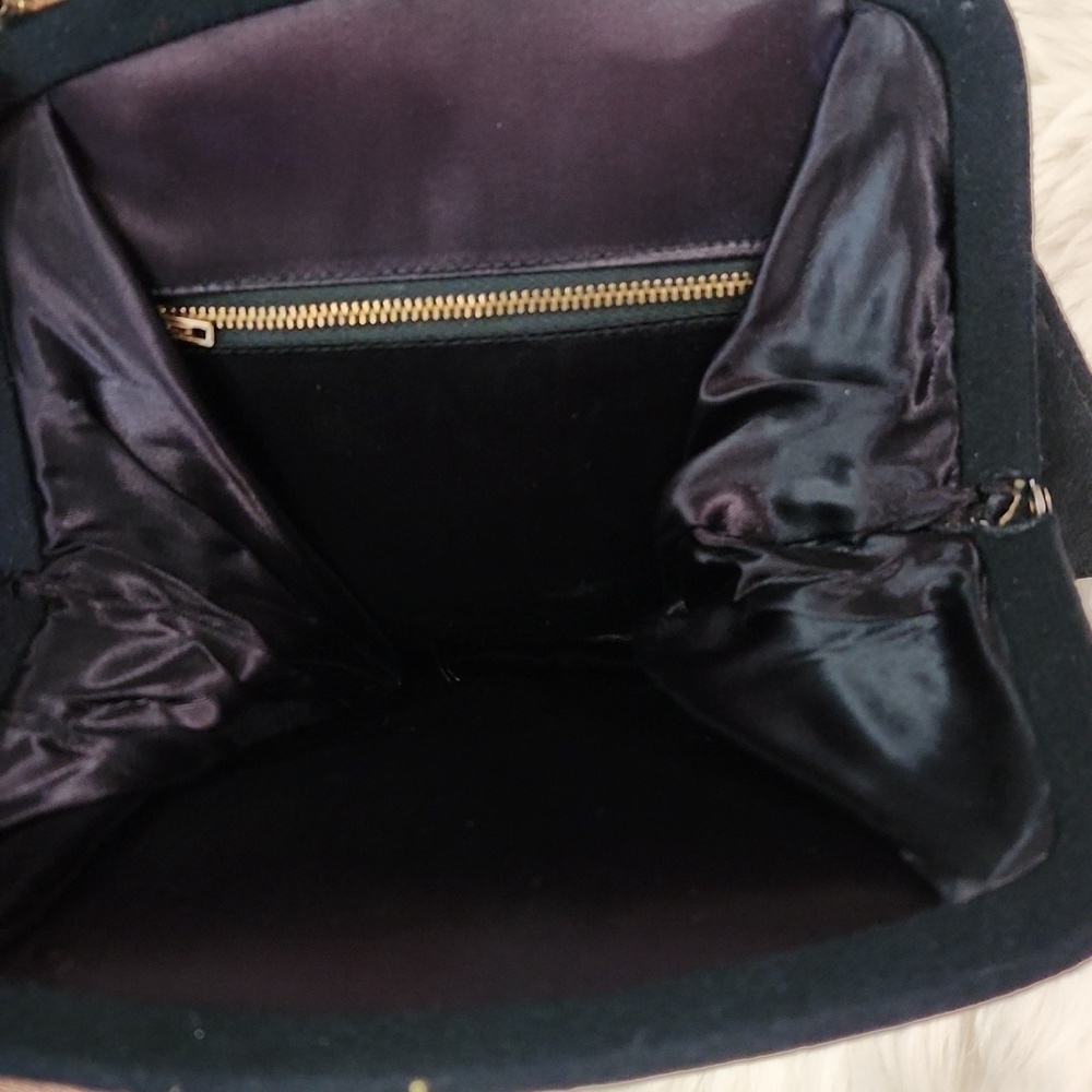 Vintage Black Wool Handbag - Picture 3 of 4